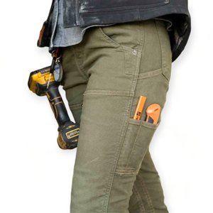 Dovetail Workwear Maven X Moss Green Slim Canvas Work Pants Women’s Size 8 32”